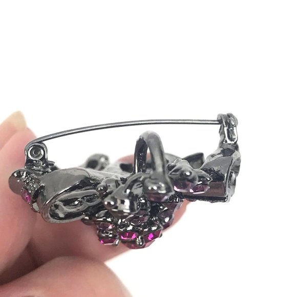 Rhinestone brooch pin lavalier 2.5" - Picture 3 of 3